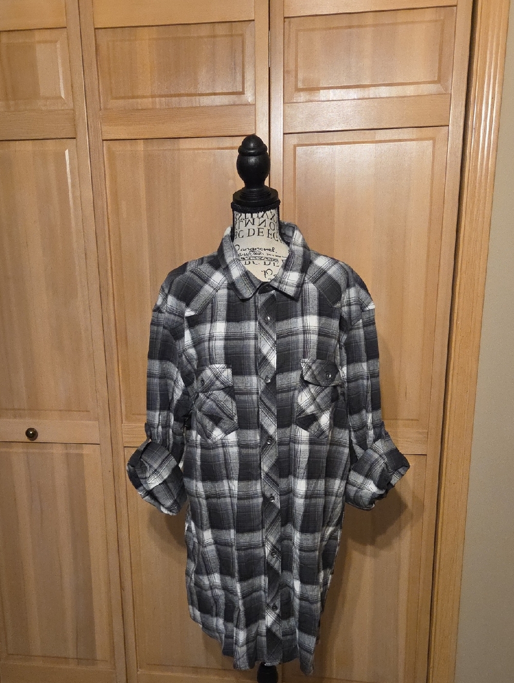 Rock & Republic Black and White Plaid Shirt
